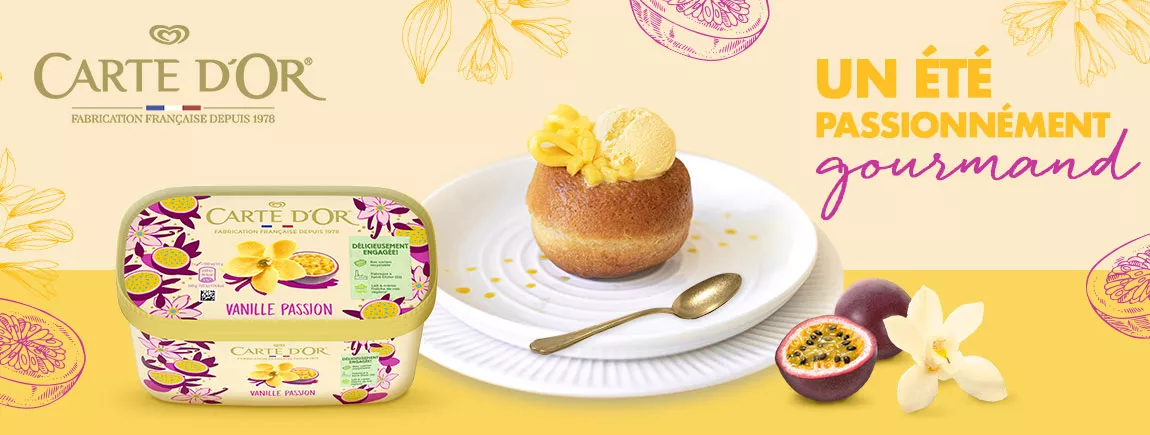 Mangue – Fruit de la Passion – Baba – Dessert - Recette carte d'or glace