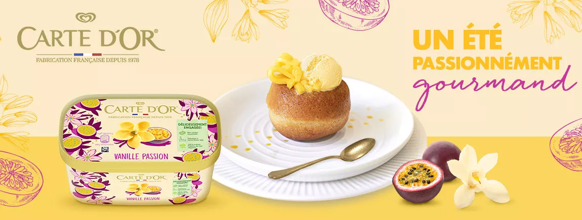 Baba Mangue Passion avec Carte d'Or® Mangue – Fruit de la Passion – Baba – Dessert - Recette carte d'or glace