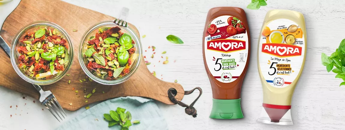 Verrines de taboulé de quinoa sauce Amora Un taboulé de quinoa en verrines avec Amora®