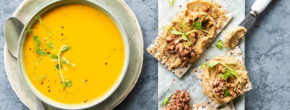 Soupe Aux 9 Légumes, Toast Au Houmous Avec Ras El Hanout, Noix Croquantes Et Graines Soupe aux 9 légumes Knorr®