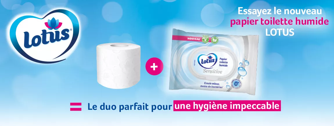 Papier toilette humide LOTUS pour une hygiène impeccable