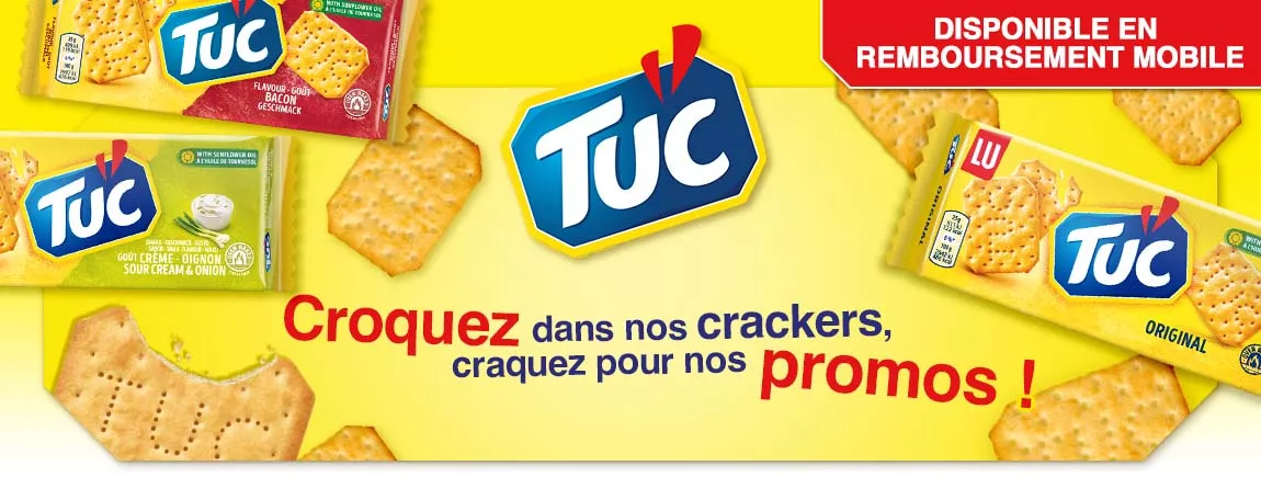 Toujours plus de fun avec nos délicieux biscuits TUC® Des packs TUC® et des biscuits nus disponible en remboursement tuc