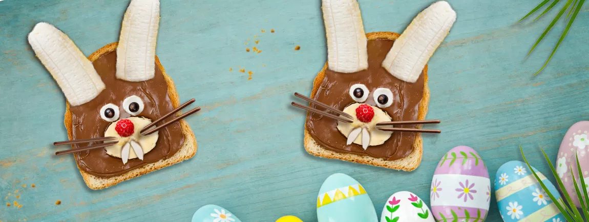 Des tartines lapin avec la pâte à tartiner Milka