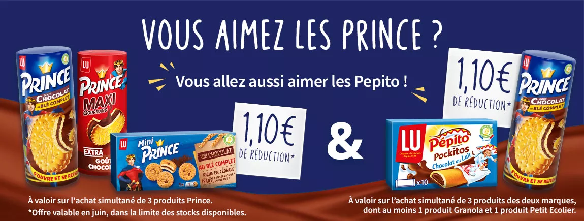 Des packs de Prince et Pépito sur un fond bleu