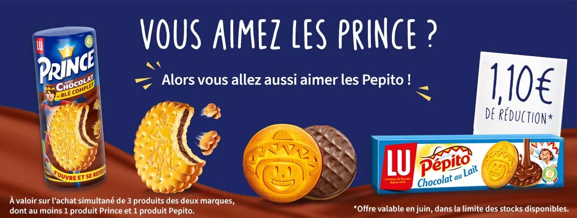 Des packs de Prince et Pépito sur un fond bleu