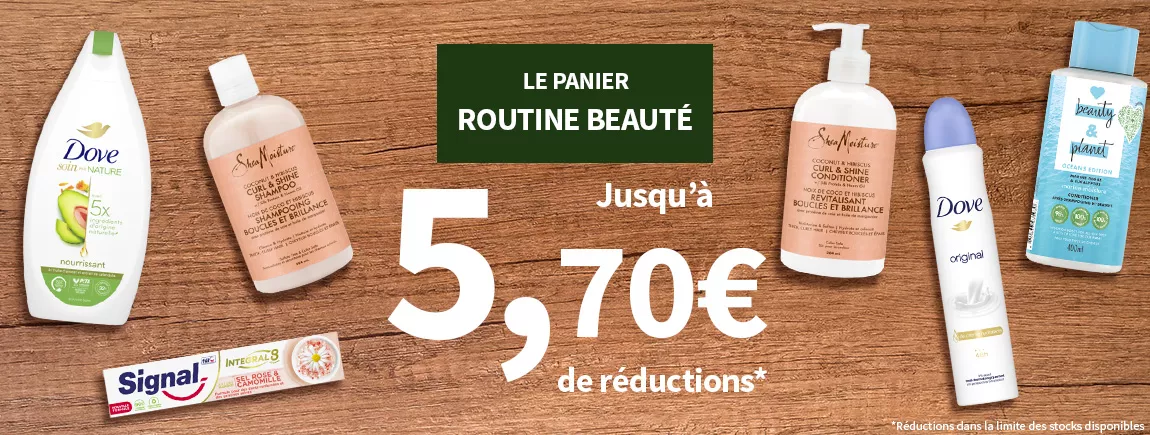 Bons de réductions pour trouver sa routine beauté idéale et économique avec Dove, Signal, Shea Moisture et Love Beauty and Planet
