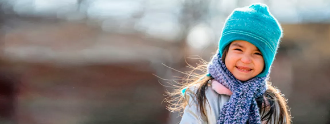 Un enfant bien protégé du froid