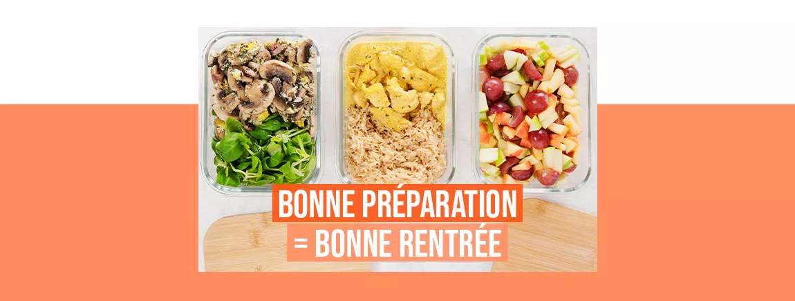 Trois plats préparés et conservés en prévision de la semaine.