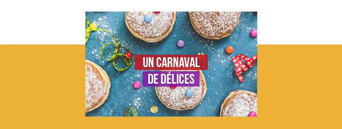 Des beignets sur une table couverte de confettis et de serpentins