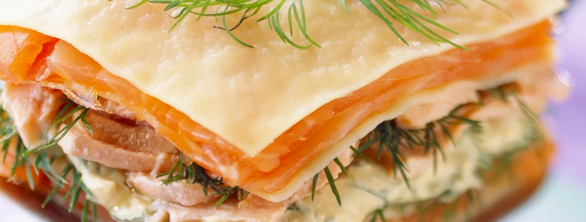 Lasagnes aux deux saumons avec Philadelphia® Saumon et Aneth Lasagnes aux deux saumons avec Philadelphia® Saumon et Aneth