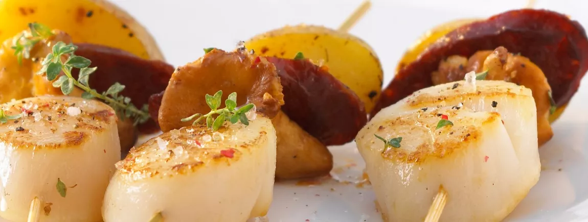 Brochette de Saint-Jacques et chorizo Brochette de Saint-Jacques et chorizo