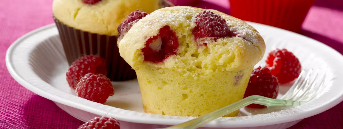 Muffins aux framboises avec Maizena® Muffins aux framboises avec Planta Fin®