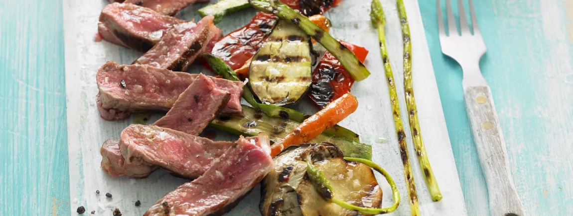 Filet de boeuf et légumes grillés 