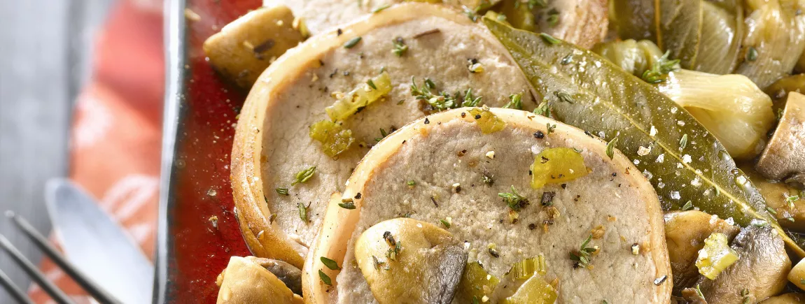 Rôti de veau aux champignons