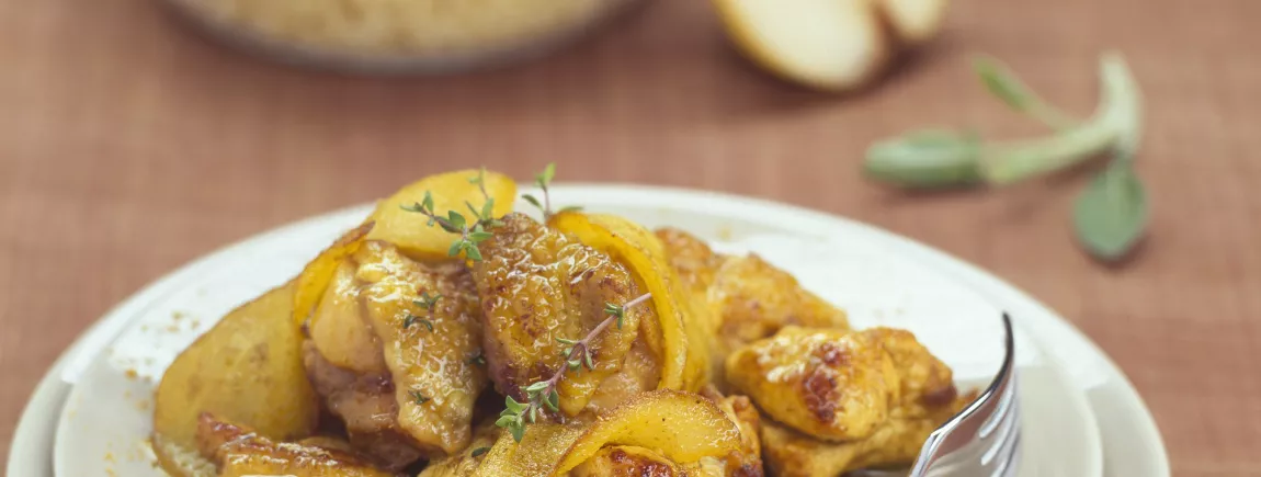 Poulet au curry et à la poire