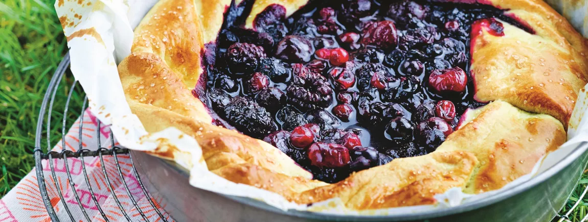 Tourte à la compotée de fruits noirs