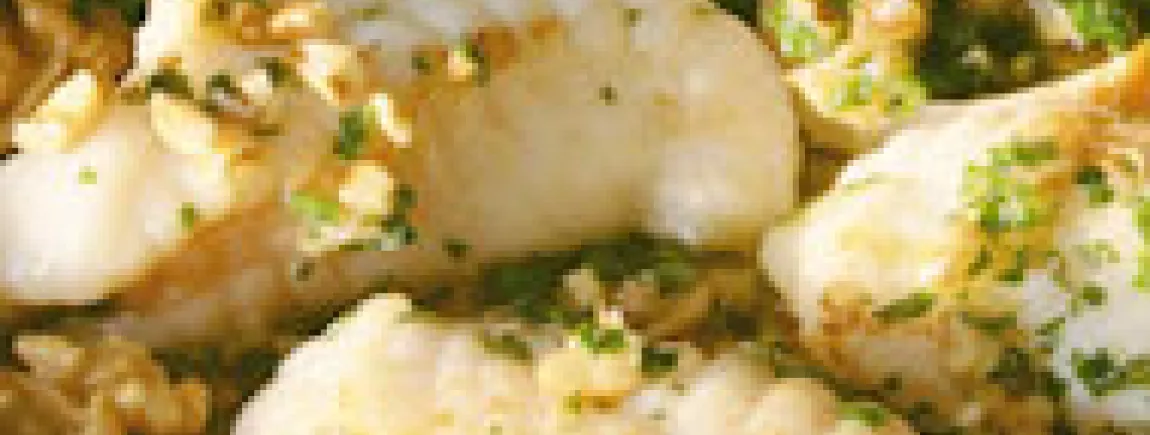 Filet de loup à la poutargue, polenta crémeuse avec Amora® Filet de loup à la poutargue, polenta crémeuse avec Planta Fin®
