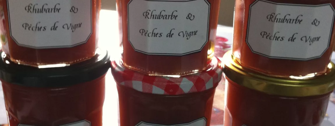 CONFITURE PÊCHES DE VIGNE &  RHUBARBE