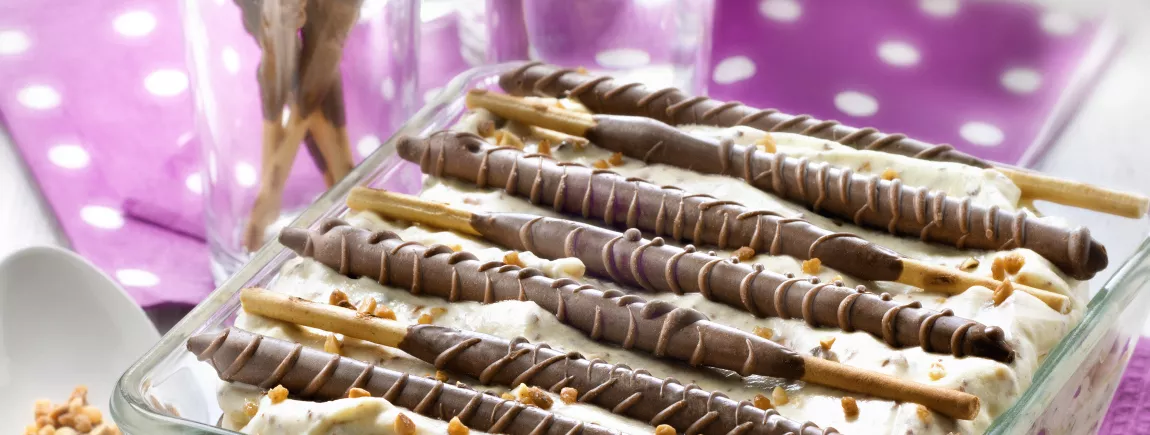 Tiramisu praliné chocolat au Mikado ® Chocolat au lait Saveur Praliné Tiramisu praliné chocolat au Mikado® King Choco Saveur Praliné