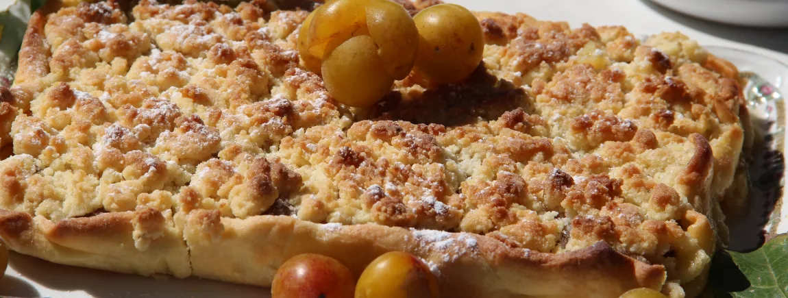 TARTE SABLEE MIRABELLES ET STREUSEL