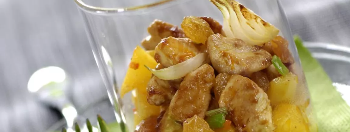 Petites verrines au poulet et mangues épicées avec Knorr ® Petites Verrines au poulet et mangues épicées avec Knorr®