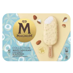 Magnum Chocolat blanc, noix de coco et amandes